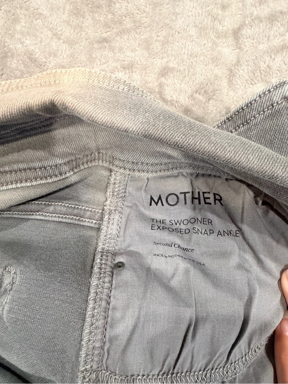 MOTHER The Swooner Exposed Snap Ankle Charcoal Gray Jeans 28 High Waist Grunge - Picture 2 of 10